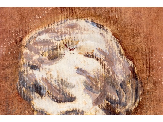 Signed Painting On Board, Portrait Bust Of A Child