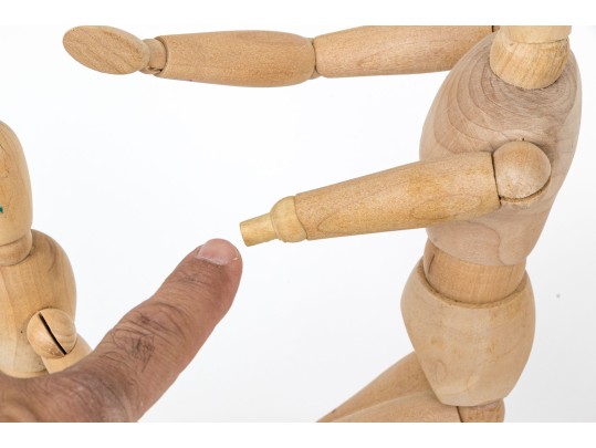 Collection Of Six Carved Articulated Mannequins With A Hand Form