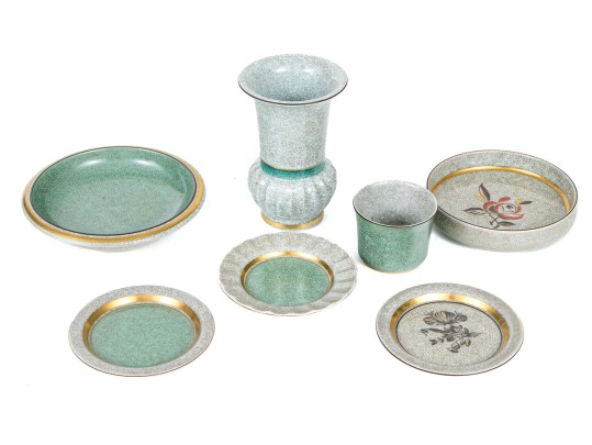 Group Of Seven Pieces Of Danish Royal Copenhagen Ceramics