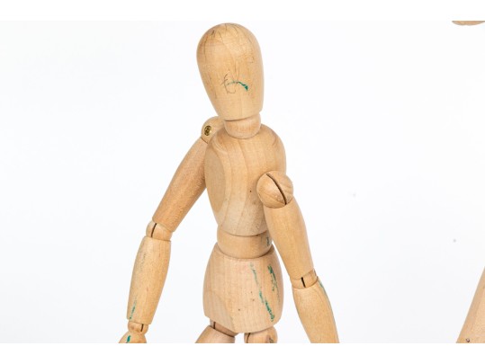 Collection Of Six Carved Articulated Mannequins With A Hand Form