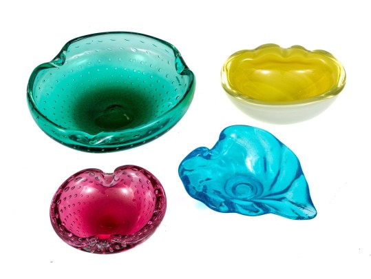 Four Mid-Century Glass Bowls