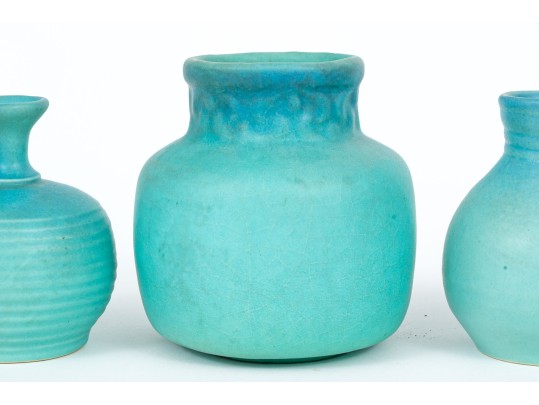 Collection Of Three Van Briggle Ceramic Glazed Vases