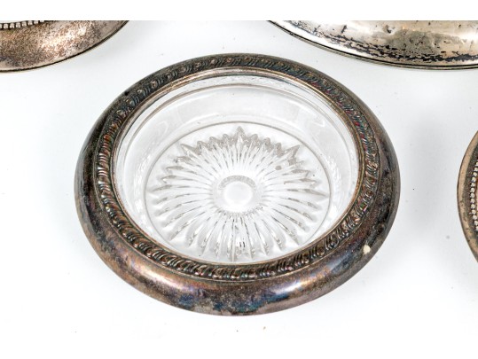 Sterling Mounted Coaster Lot