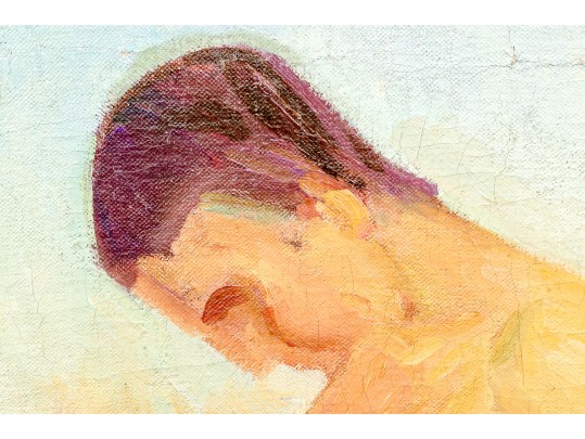 George Davidson (Polish-American, 1889-1965)  Oil On Canvas, Allegorical Familial Scene Study