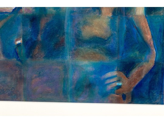 Signed Pastel On Paper, Two Figures