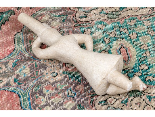 Carved Stone Southeast Asian Dancer With Wood Stand