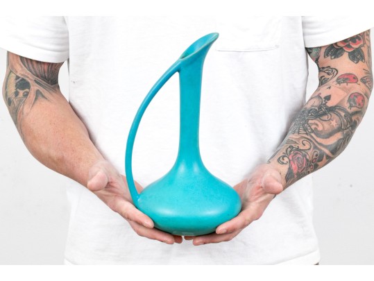 Pair Of Van Briggle Glazed Ceramic Ewers