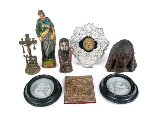 Collection Of Vintage And Antique Christian Decor