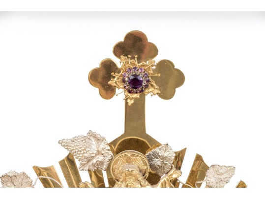 Lavishly Decorated Brass Catholic Monstrance