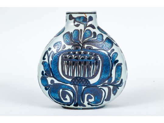 Nils Thorsson Mid-century Royal Copenhagen Painted Ceramic Moonflask Form Vase