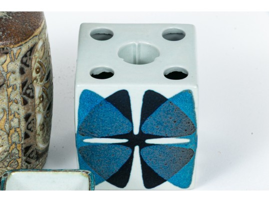 Group Of Three Nils Thorsson Mid-century Royal Copenhagen Painted Ceramics