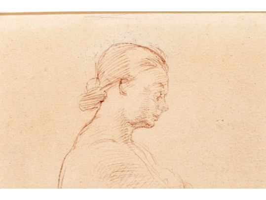 Victoria Hutson Huntley (American [NY], 1900-1971) Ink On Paper Figure Study, 1939