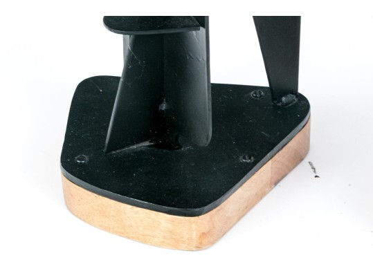 Duo Of Modernist Metal And Wood Sculptures Attributed To John-Paul Phillippe