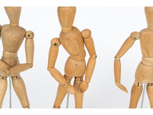 Collection Of Four Articulated Carved Wood Models