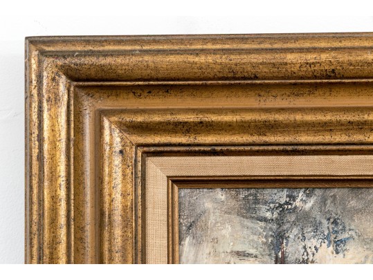 Jean-Claude Mayodon De Bomainq (French, 1938-1981) Oil On Canvas, Urban Scene