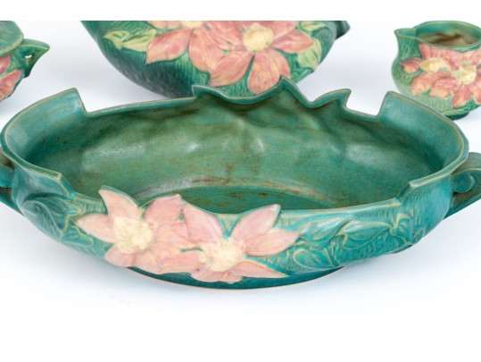 Four Piece Roseville Moulded Ceramics