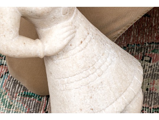 Carved Stone Southeast Asian Dancer With Wood Stand