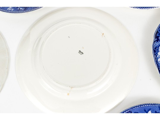 Seven English Transferware Ceramic Plates Including Wedgwood And Adams