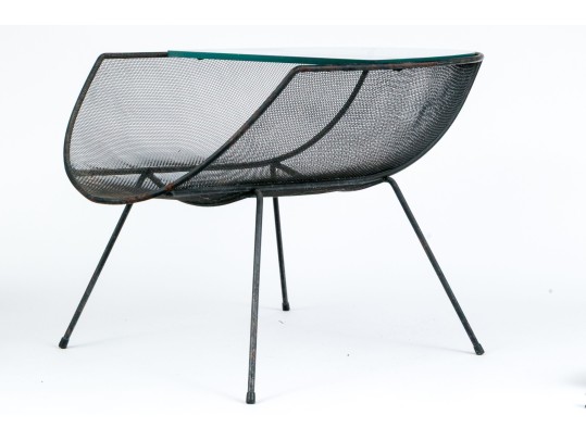 Iron Mesh And Glass End Table, Likely Sol Bloom