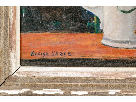 George Walker Shane (American, 1906-1969) Oil On Board, Still Life Of Flowers By Window