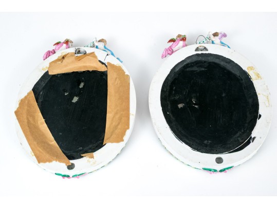 Pair Of German Porcelain Framed Mirrors