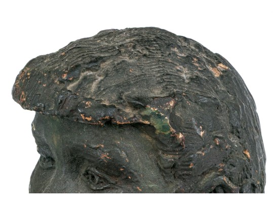 Ceramic Sculpture Of A Head On Trunk Base