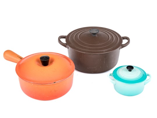Group Of Three Vintage Le Creuset Lidded Cooking Wares