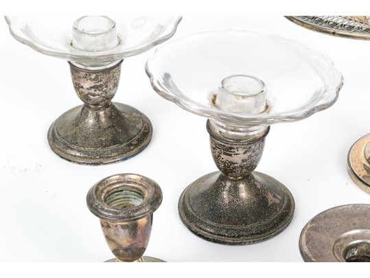 Lot Of Ten Pieces Of Sterling Weighted Silver