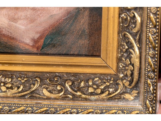 Oil On Board, Portrait Bust Of A Woman