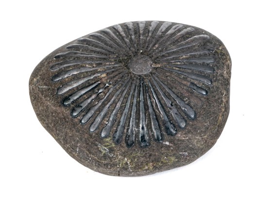 Swedish Gustavsberg Silver Overlay River Stone Paperweight