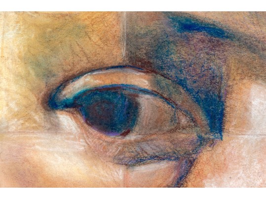 Signed Pastel On Paper, Two Figures