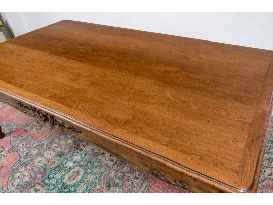 Quality Carved Walnut Louis XV Style Extension Table, Possibly By Auffray