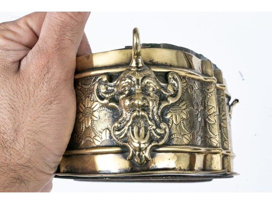 Antique Twin-Handled Brass Jardiniere