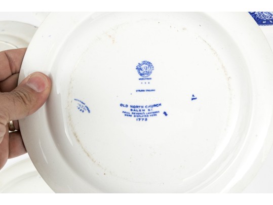 Seven English Transferware Ceramic Plates Including Wedgwood And Adams