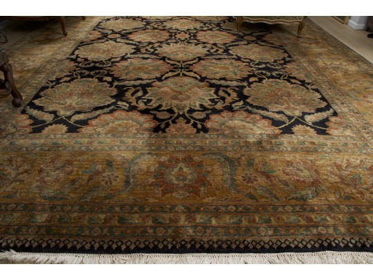 Hand-knotted Wool Palace Size Carpet, 12'-1/2
