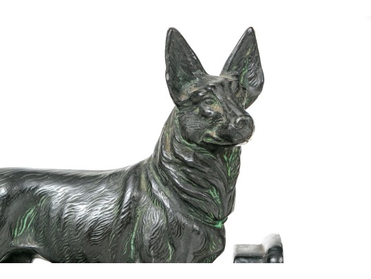 Two Metal And Stone Bookends