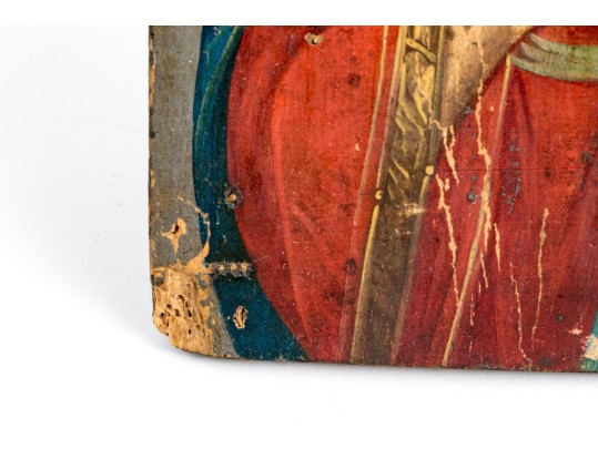 Oil On Panel Icon Of Christ Pantocrator