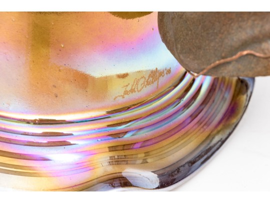 Todd Phillips (American [NC], 20th C.) Hand-Blown Glass Pendant Light, Signed And Dated