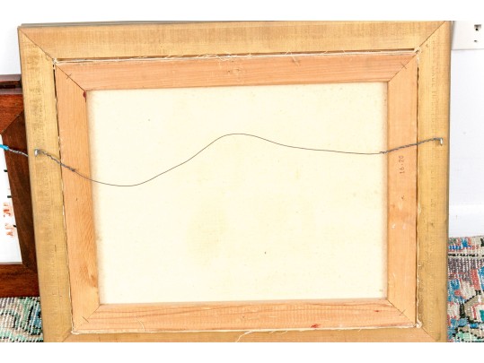 Oil On Canvas, Painted Jar With Flowers Still Life