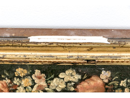 Two Antique Oil On Canvas Paintings Of Putti