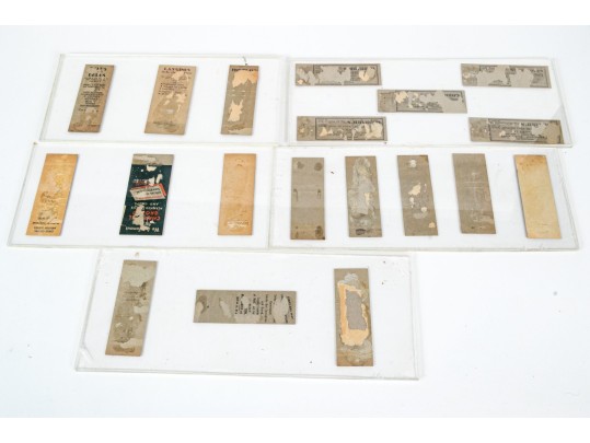 Collection Of Six Plexiglass Plaques With Vintage Match Strike Boxes