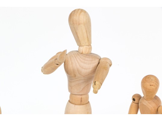 Collection Of Six Carved Articulated Mannequins With A Hand Form