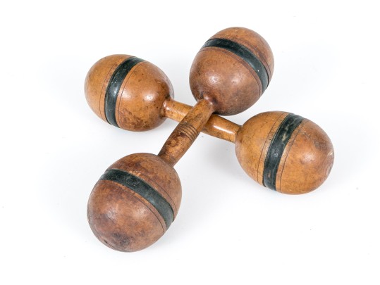 Pair Of Hand Carved Juggling Pins, Ca. 1920