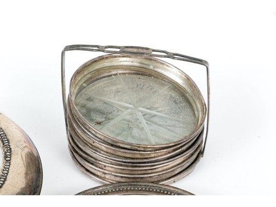 Sterling Mounted Coaster Lot