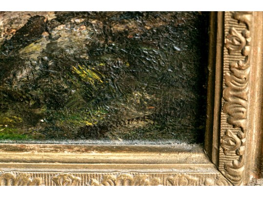 Antique Oil On Canvas, Manzoni In The Manner Of Diaz