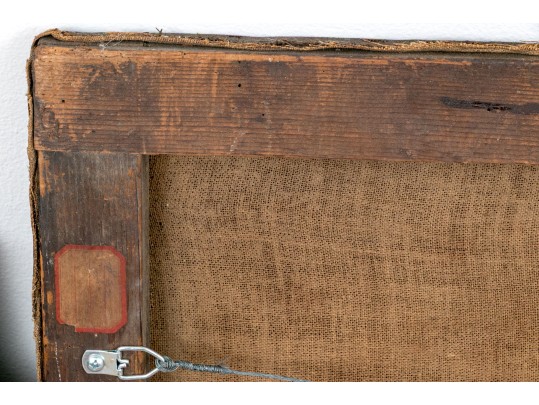 Antique Oil On Canvas, Still Life With Fruit And Basket