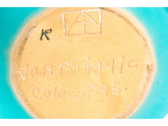 Pair Of Van Briggle Glazed Ceramic Ewers