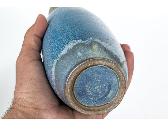 Group Of Five Studio Ware Glazed Pottery Vases