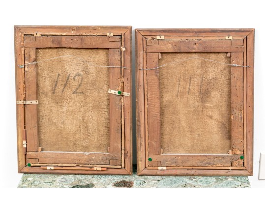 Two Antique Oil On Canvas Paintings Of Putti