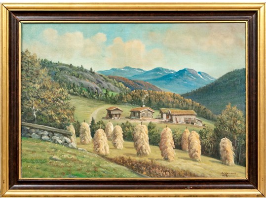 Sverre Hamnnes (Norwegian, A. 1950's) Oil On Canvas, Pastoral Landscape